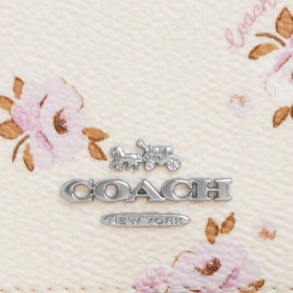 Coach Boxed Mini Wallet On A Chain With Floral Print - Picture 4 of 6